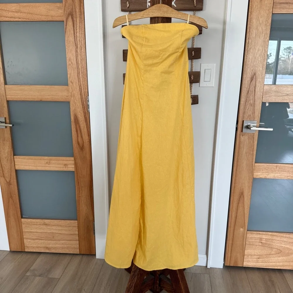 Strapless Yellow Maxi Dress